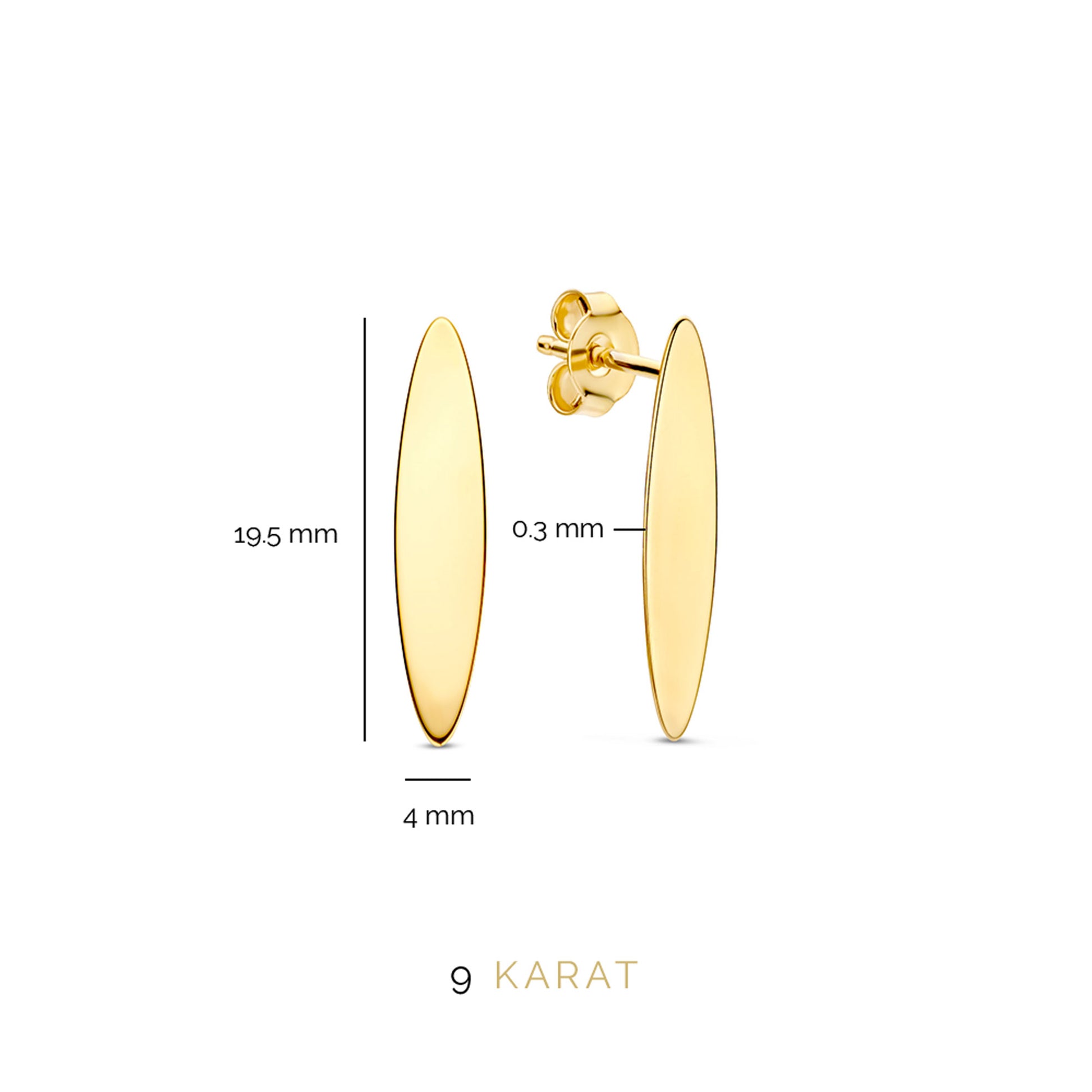 Beloro Jewels La Rinascente Donetta 9 carat gold Ear Studs BO360051