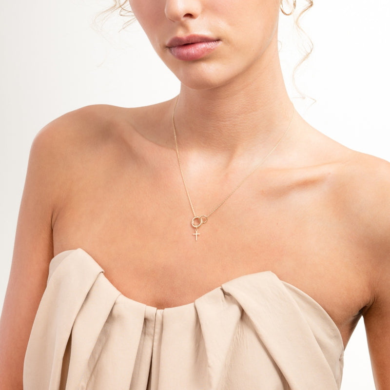 Isabel Bernard Le Marais Croix Pendentif Or 14 Carats IB350057-zoom-