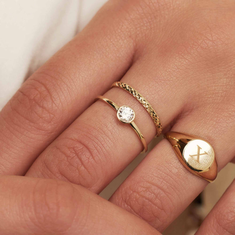 Isabel Bernard Baguette Genevieve Bague en Or 14 Carats Avec Blanc Zircone IB330092-50-zoom-