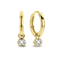 Violet Hamden Venus 925 Sterling Silver Gold-coloured Hoop Earrings with Birthstone VH360015-JUL