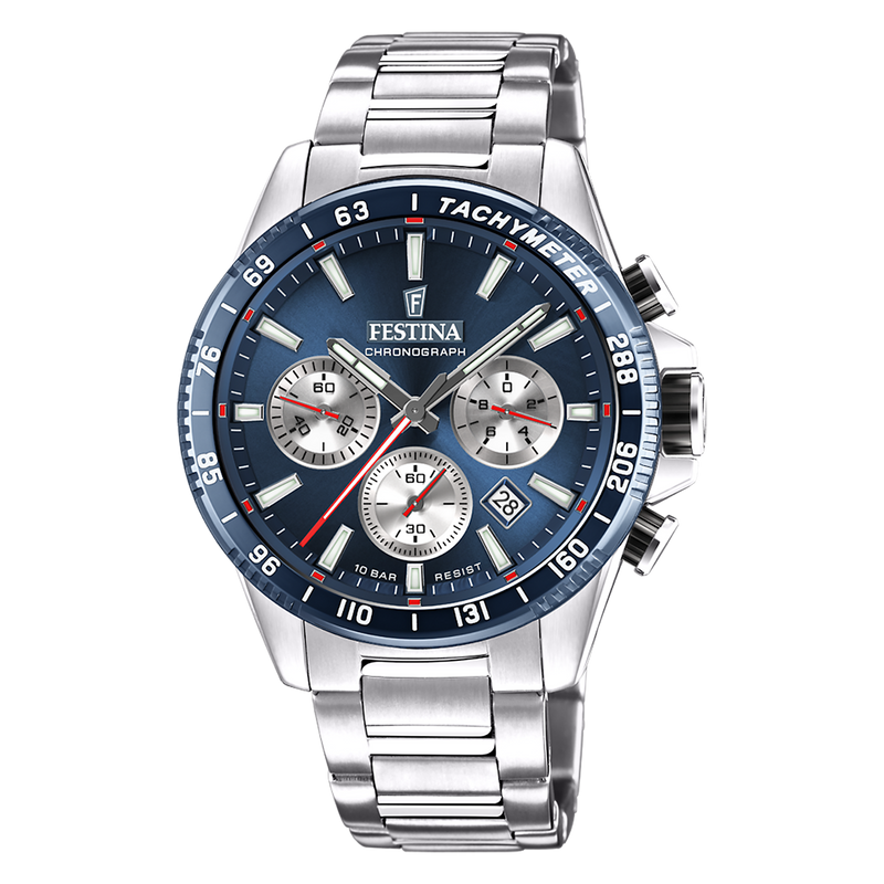 Festina Timeless Chrono Hommes Montre Argent F20560-2-zoom-