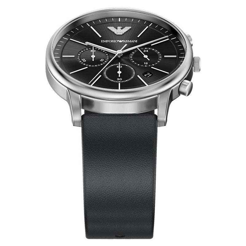 Emporio Armani Round Black Dial Watch AR11774-zoom-