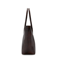 Isabel Bernard Honoré Lysanne Croco Brown Calfskin Shopper IB25025