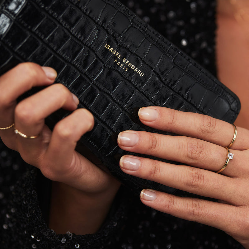 Isabel Bernard Honoré Femmes Portefeuille Zippé Noir IB23007-zoom-