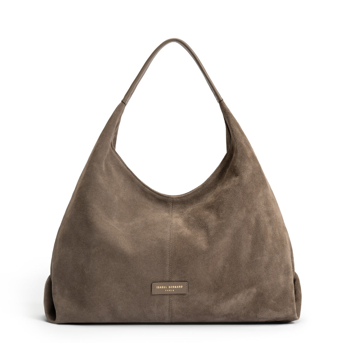 Isabel Bernard Honoré Grace taupe suede shoulder bag IB25093-178