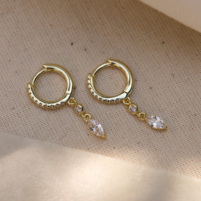 Karma Hoops Femmes Créoles Or A68GP-zoom-