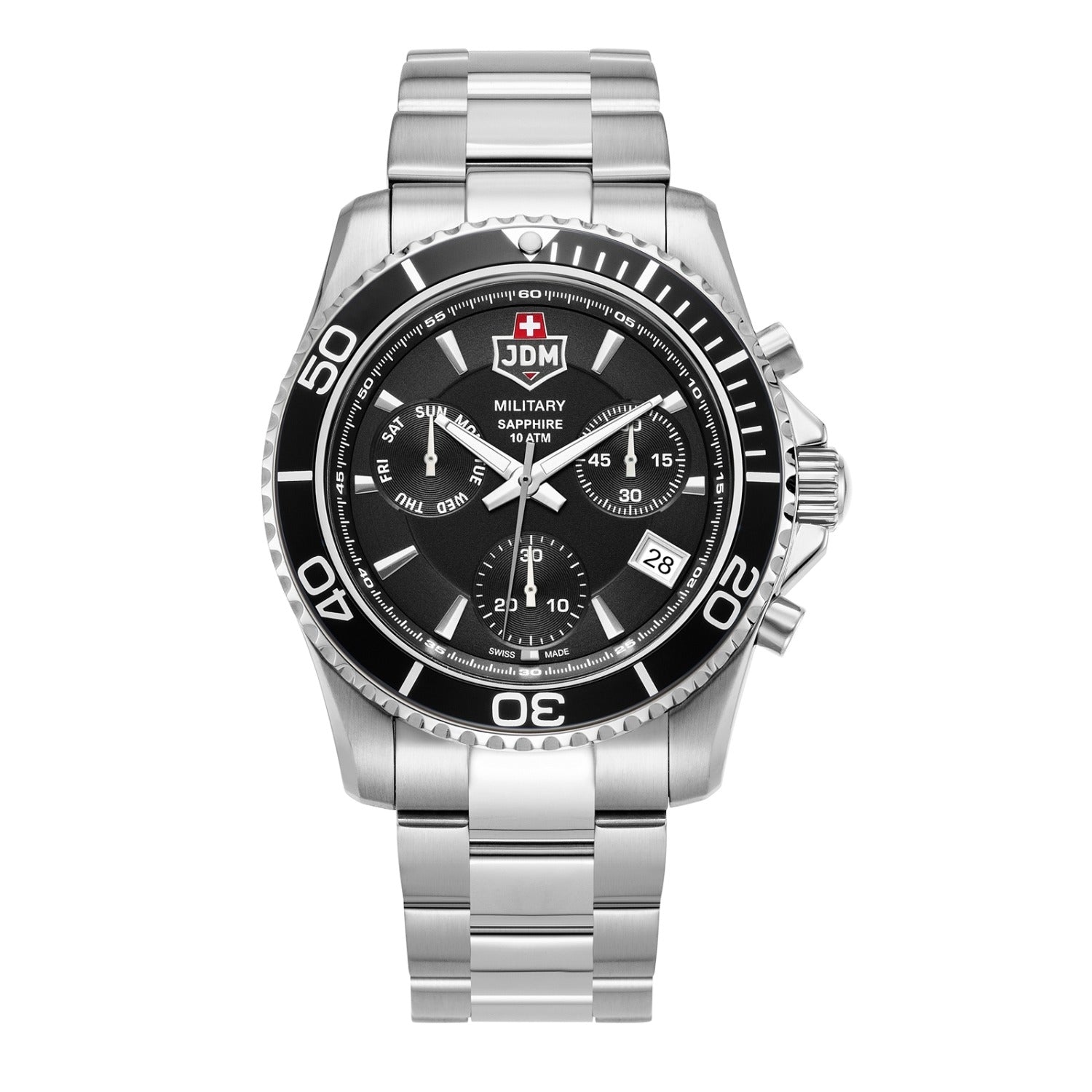 JDM Military Sierra Chrono Black Men's Watch JDM-WG019-01