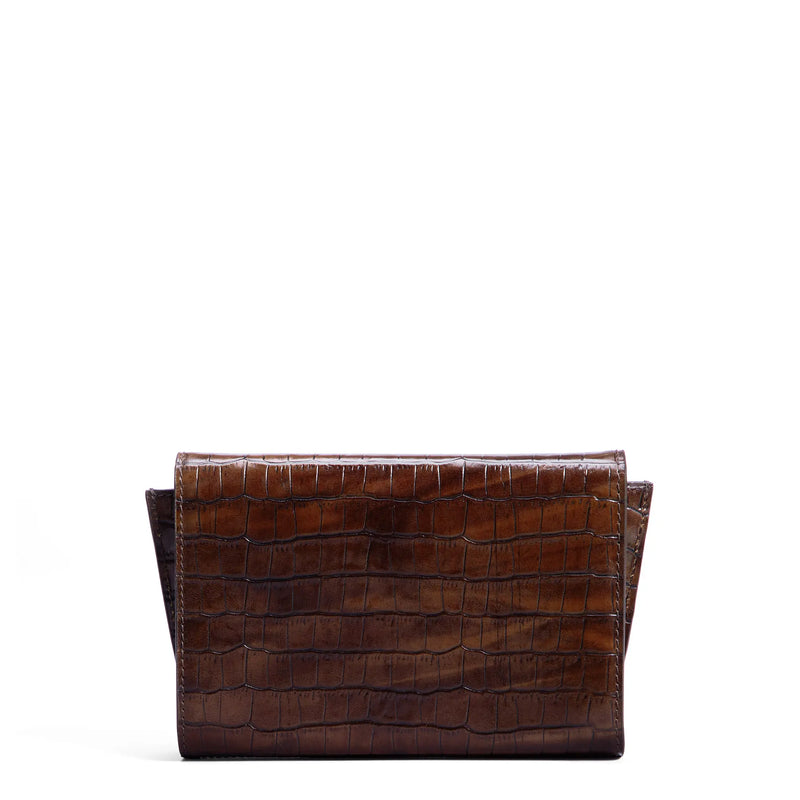 Isabel Bernard Honoré Lina Pochette Croco Marron Avec Chaîne D’Épaule Amovible IB21135-230-zoom-