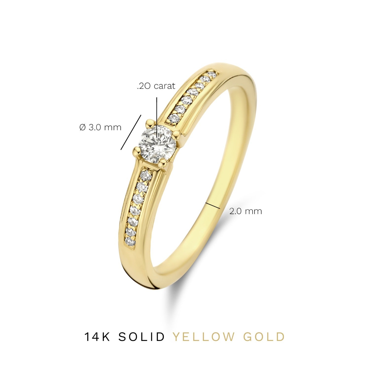 Isabel Bernard De la Paix Madeline 14 Carat Gold Ring | diamond 0.20 ct | IBD330016-48