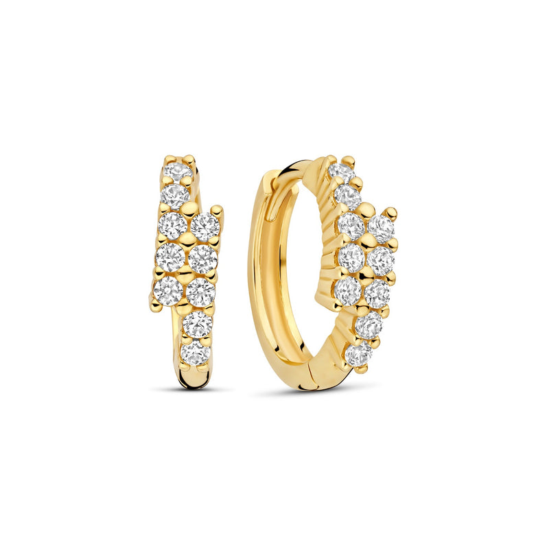 Beloro Jewels Monte Napoleone Joley créoles en or 9 carats avec pierres en zirconium (9,7 mm) BO360117-zoom-