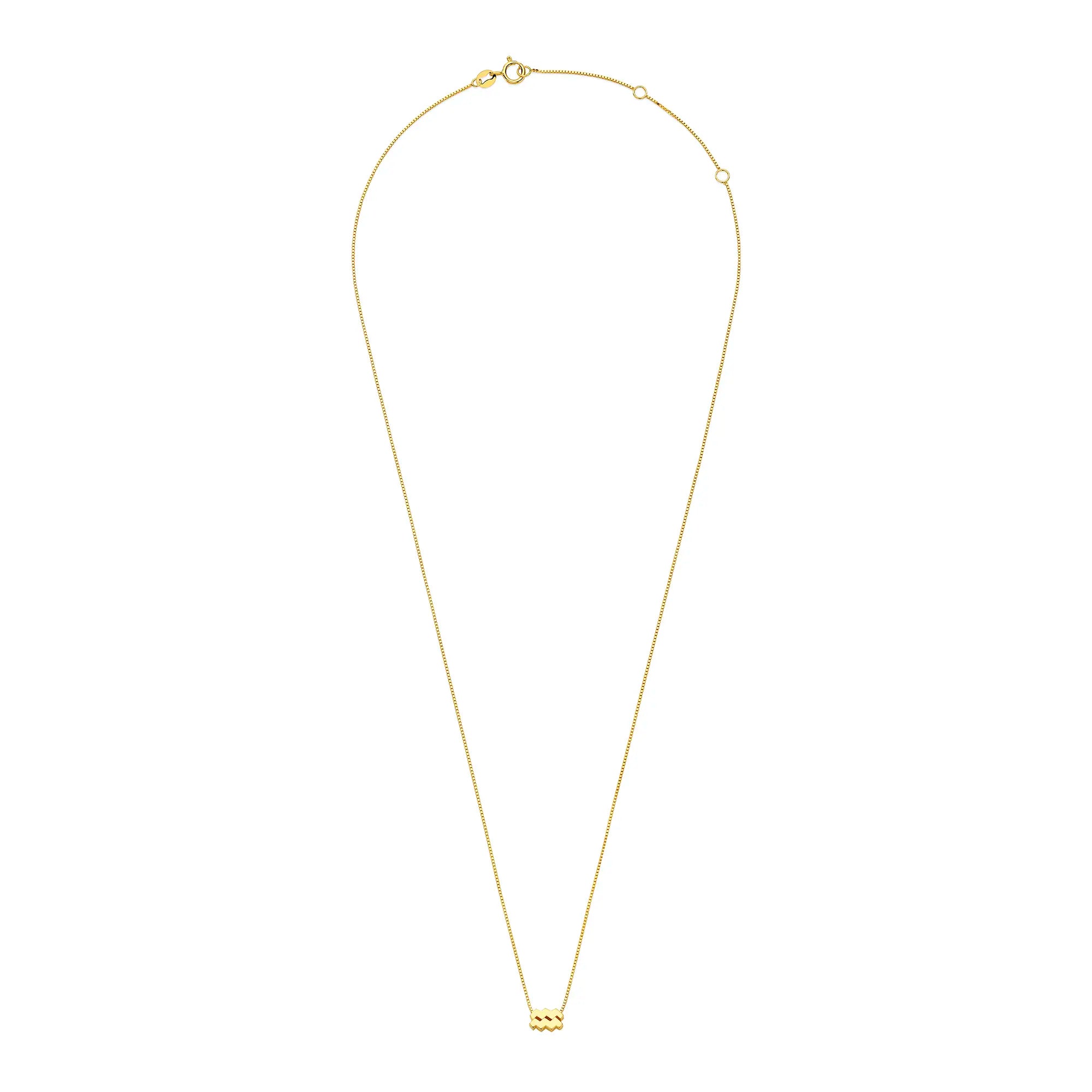 Isabel Bernard Étoiles d’Or Aquarius 14 Carat Gold Venetian Necklace With Horoscope IB340188