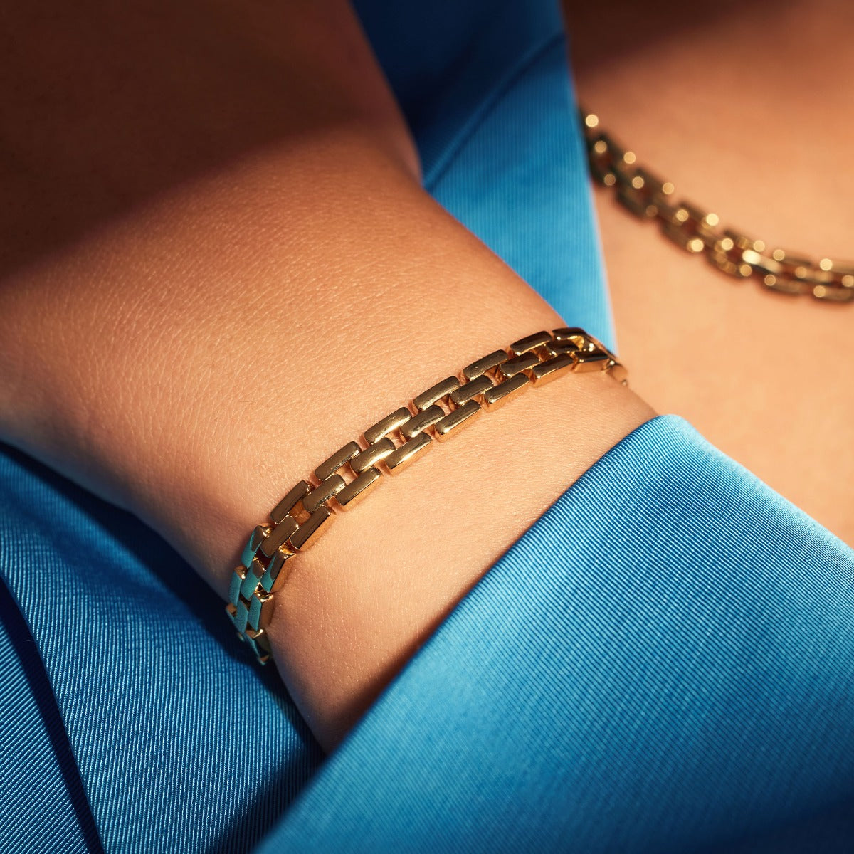 Parte Di Me Sorprendimi 925 Sterling Silver Gold Plated Necklace and Bracelet Giftset PDM90078