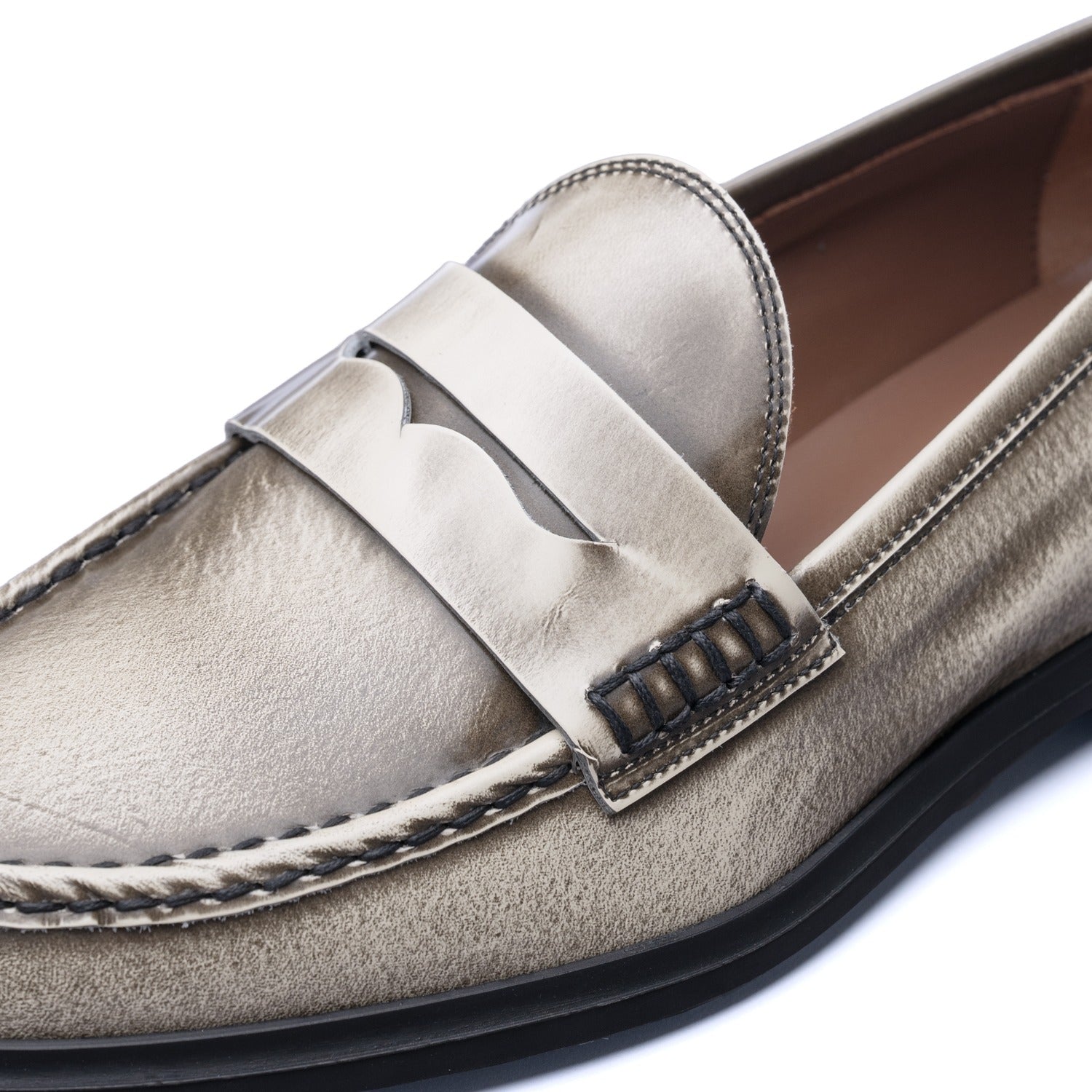 Isabel Bernard Vendôme Blandine cream spazzolato leather loafers IB51015-638-39