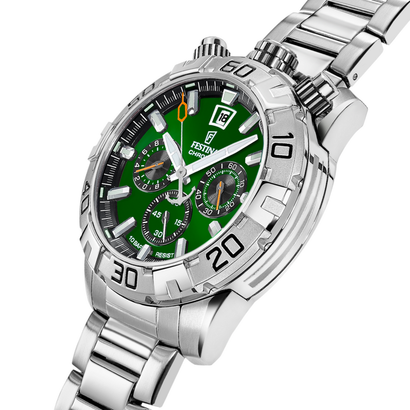 Festina Bullhead Green Chronograph Men's Watch F20743/2-zoom-
