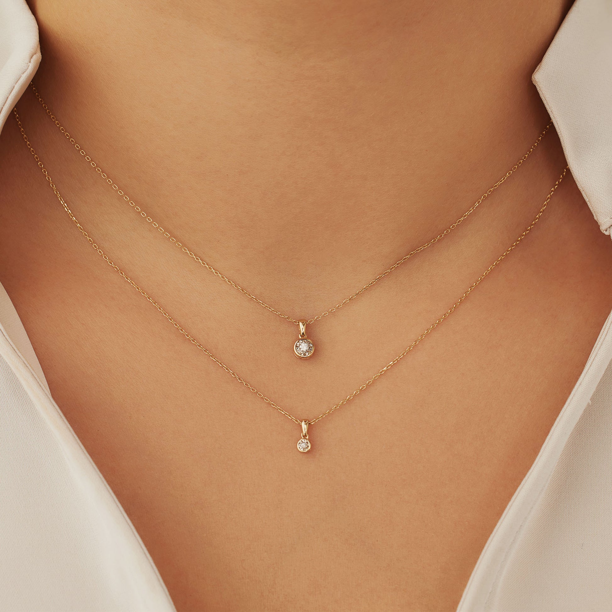 Isabel Bernard De La Paix Inaya 14 Carat Golden Necklace | diamond 0.01 ct | IBD350021