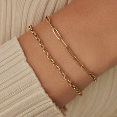 Isabel Bernard Cadeau d'Isabel 14 karat gold link necklace and link bracelet gift set IB90184