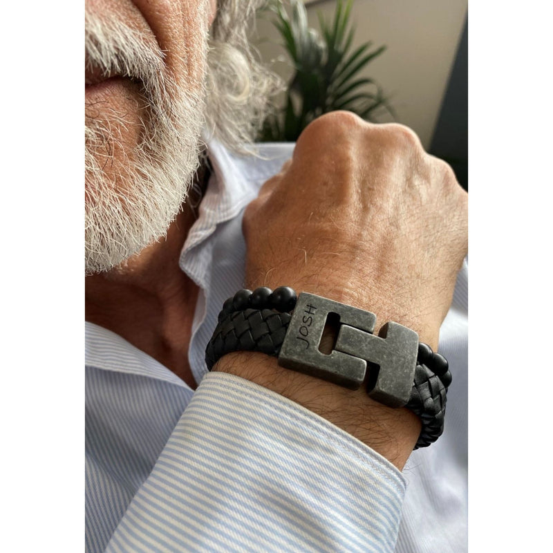 Josh Bracelet Noir 24966-BRA-VB/BLACK/L-zoom-