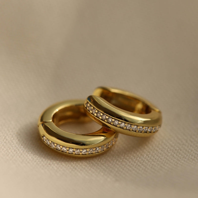 Karma Hoops Femmes Créoles Plaqué or 14 carats H447GP-zoom-