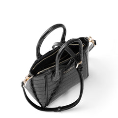 Isabel Bernard Honoré Cloe Mini Croco Black Calfskin Leather Handbag IB21124-201