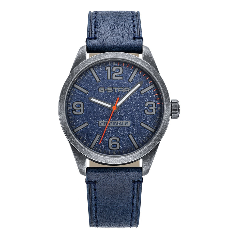 G-STAR Originals Montre Homme en Cuir Bleu GSW.503.04-zoom-