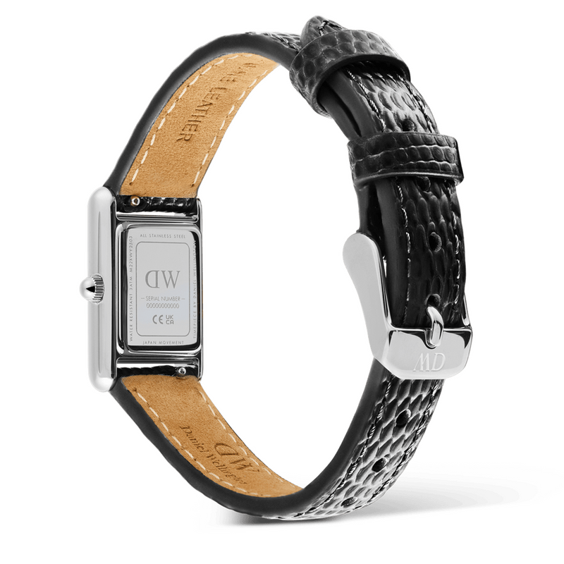 Daniel Wellington Bound Mini Black Lizard Argent Montre Femme DW00100901-zoom-