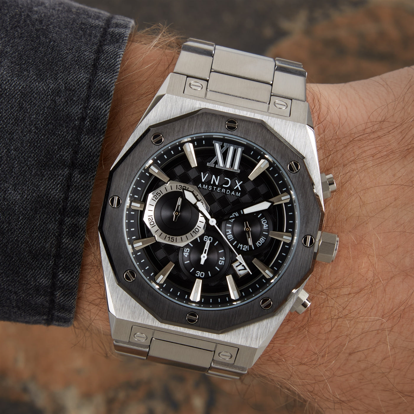 VNDX Wise Man Steel Chronograph Men's Watch MS11885-01