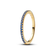 Pandora Timeless Bague Demi-Éternité Scintillante Bleue Plaquée Or 162999C02