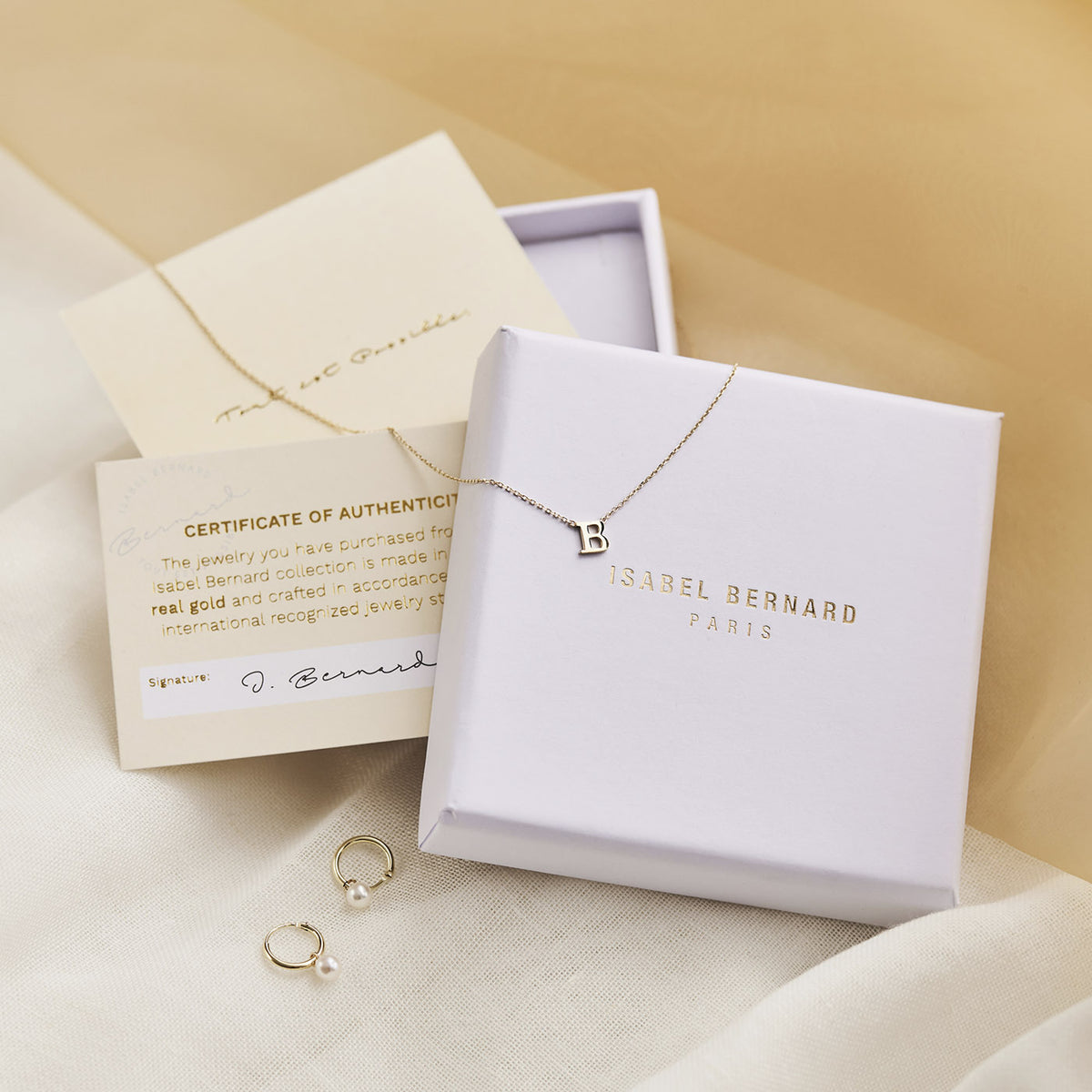 Isabel Bernard Belleville Amore 14 Carat Golden Ear Studs IB360232