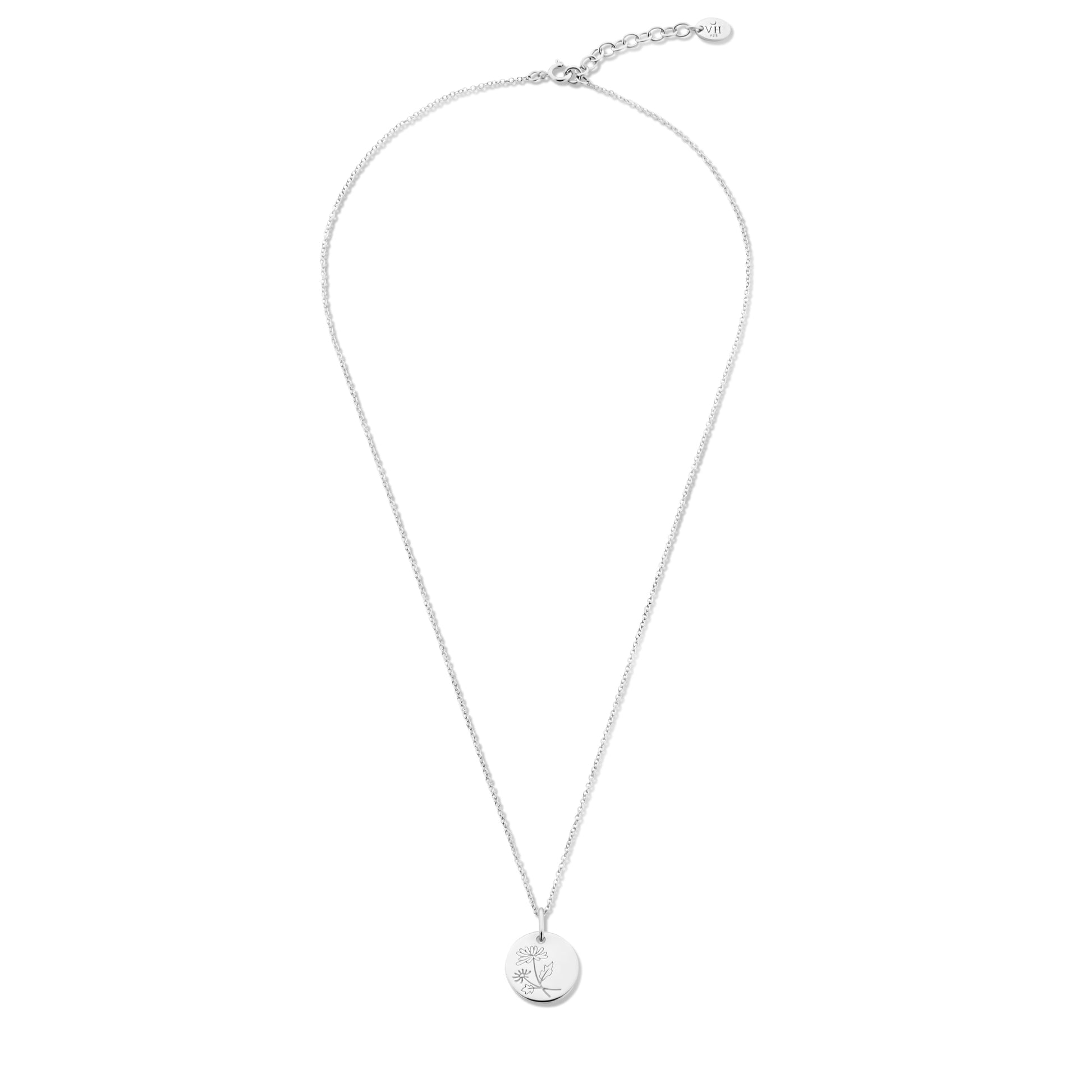 Violet Hamden Venus 925 Sterling Silver Necklace with Birthflower VH340026-APR