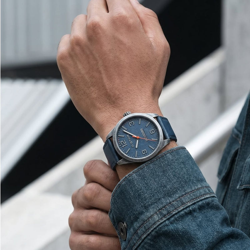 G-STAR Originals Montre Homme en Cuir Bleu GSW.503.04-zoom-