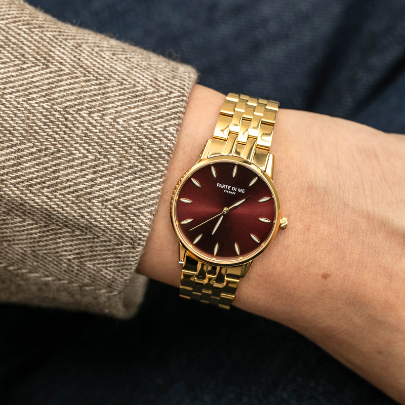 Parte Di Me Orologio montre ronde femme doré et brun foncé PDM09047-zoom-