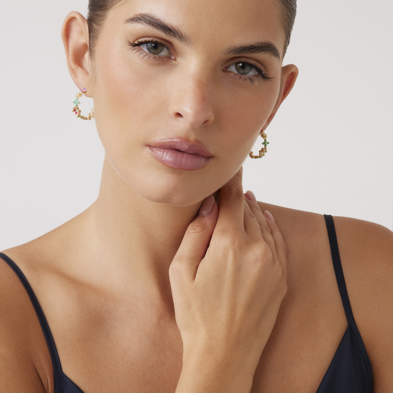 Guess Secret Garden Gold-coloured Earrings JUBE06031JWYGMCT-U-zoom-