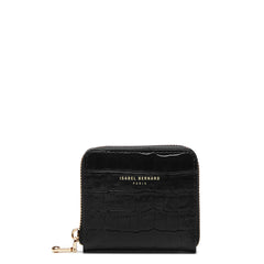 Isabel Bernard Honoré Jules Black Croco Zip Wallet IB23107