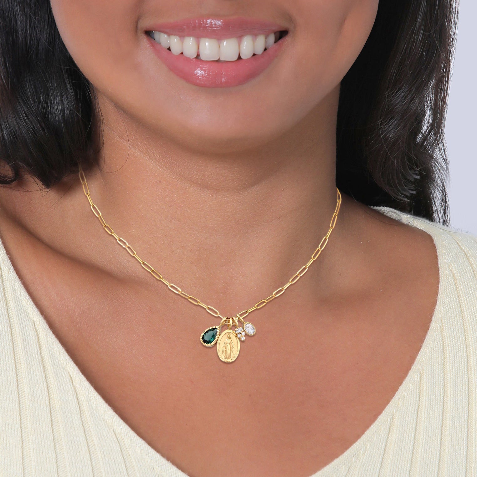 Elli 925 Sterling Silver Necklace Gold plated with Quartz 2004-BF-0008133-001