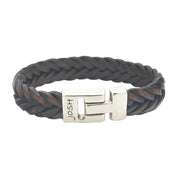 Josh Zwarte Leren Armband 24001-bra-S/MELBLACK/L