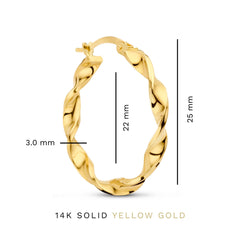 Isabel Bernard Rivoli Odette 14 Carat Golden Hoop Earrings IB360241