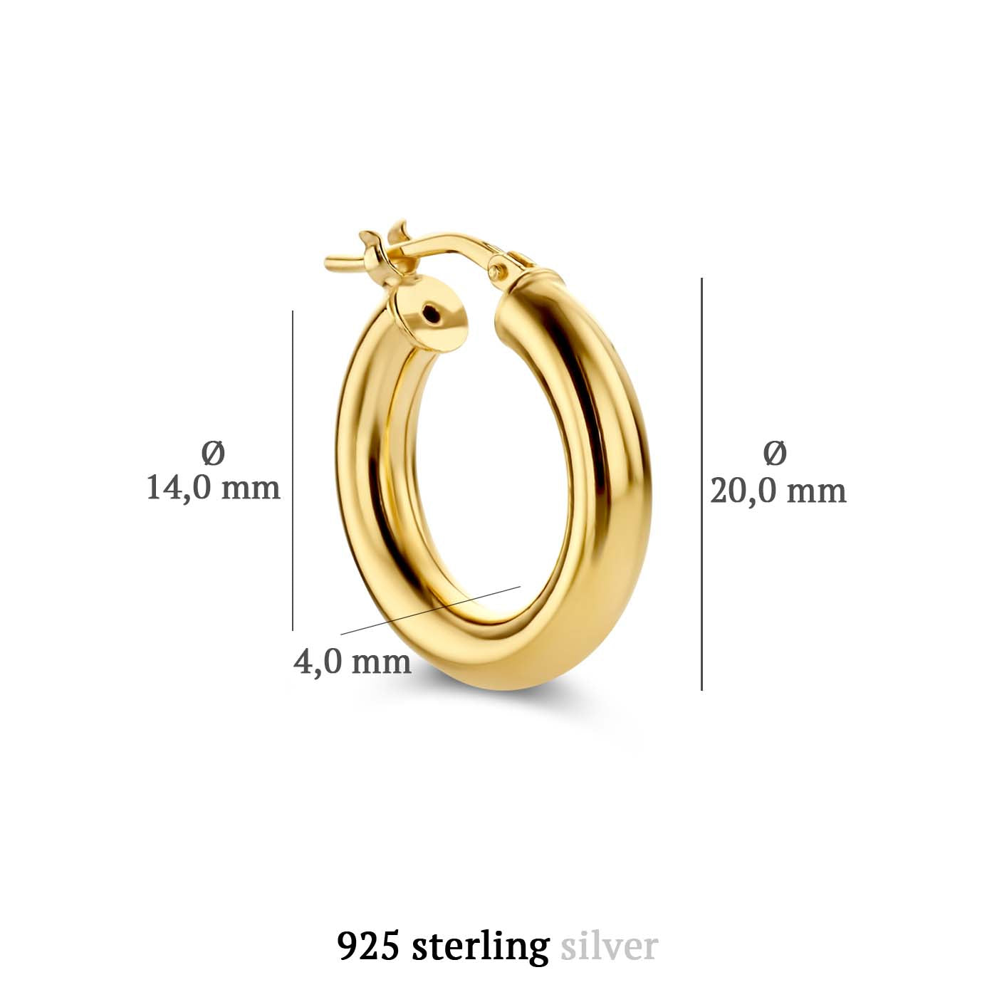 Parte di Me Bibbiena Poppi Casentino 925 sterling Silver gold plated Hoop Earrings PDM36056