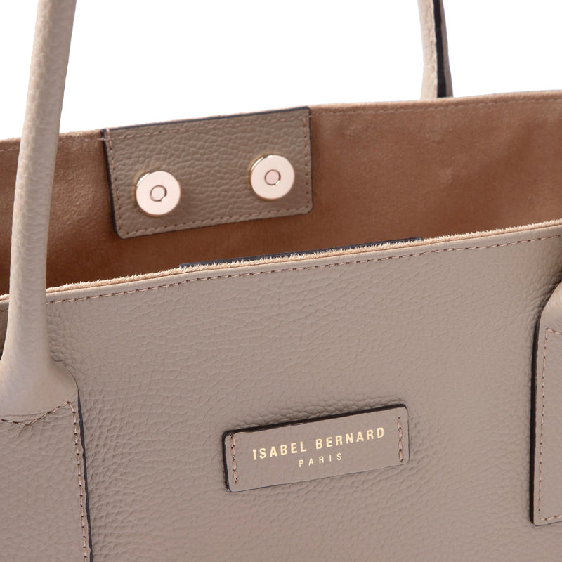 Isabel Bernard Honoré Elin Taupe Sac À Épaule En Cuir De Veau IB25111-078-zoom-