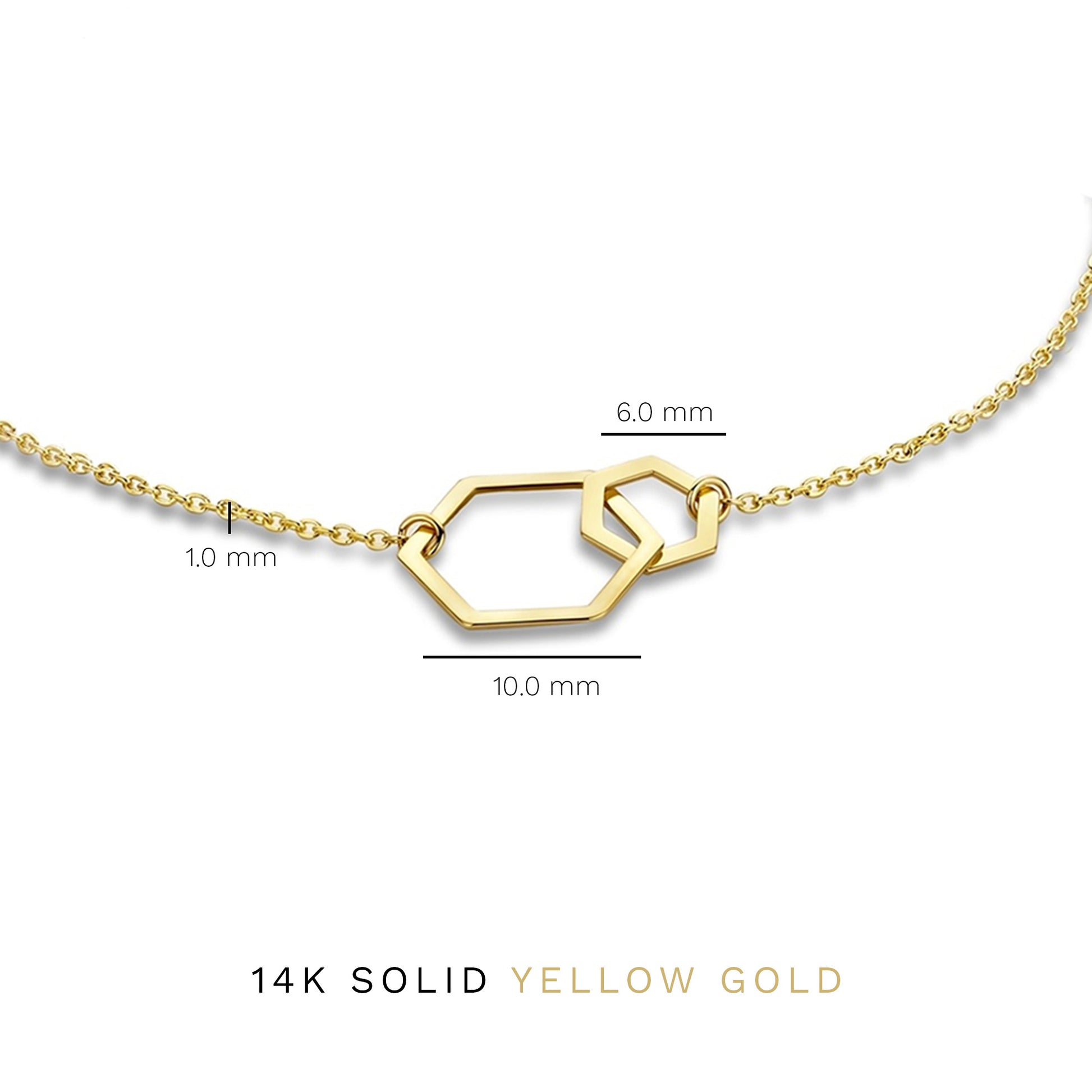 Isabel Bernard 14 Karaat Gouden Belleville Elena Double Armband IB320023 (Lengte: 16.00-18.00 cm)