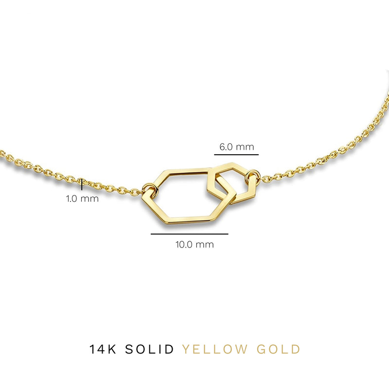 Isabel Bernard Belleville Bracelet double Belleville Elena en or 14 carats (longueur : 16,00-18,00 cm) IB320023-zoom-