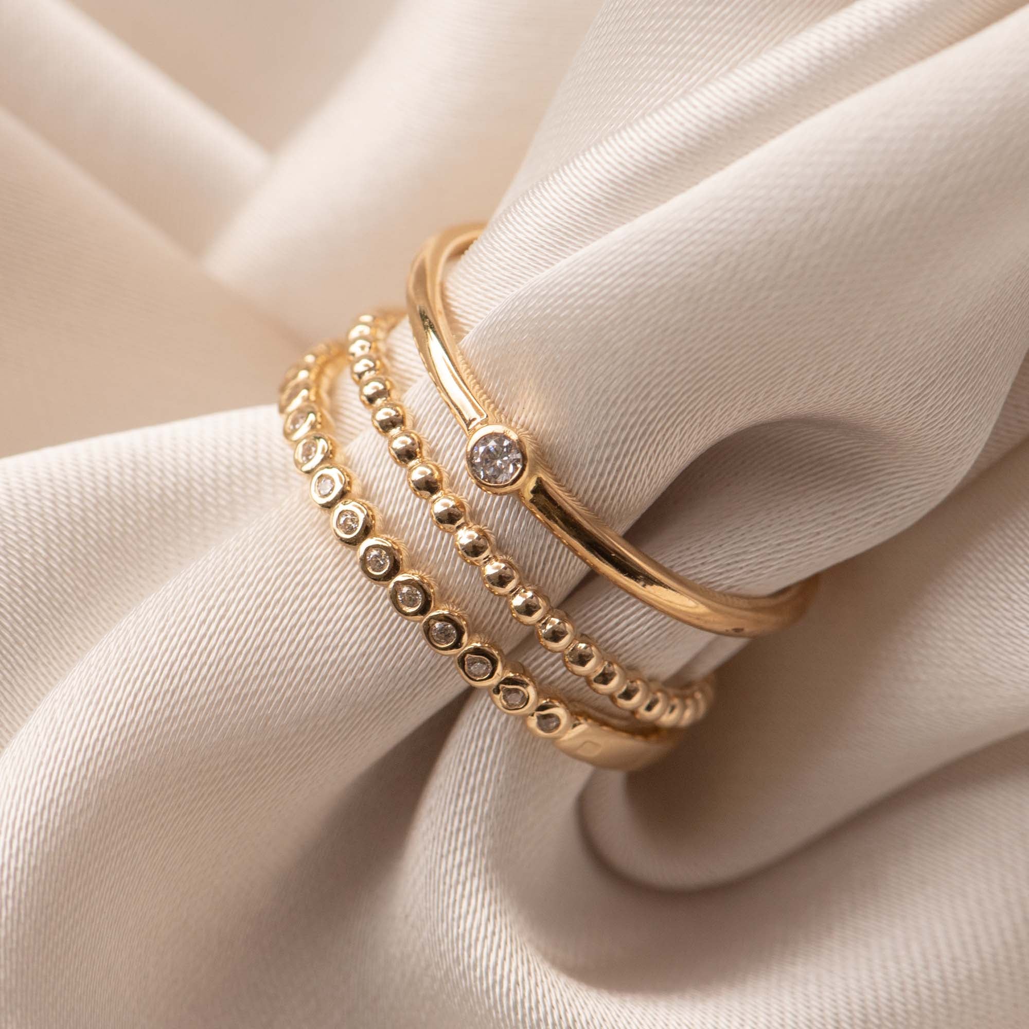 Isabel Bernard Rivoli Aélys 14 Carat Golden stacking Ring IB330076-52 (size: 52)