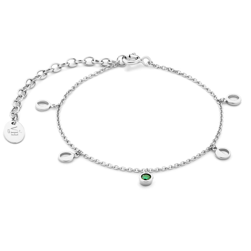 Violet Hamden Luna Bracelet en Argent 925 Sterling avec Lunes et Pierre de Zircon Vert VH320034-zoom-