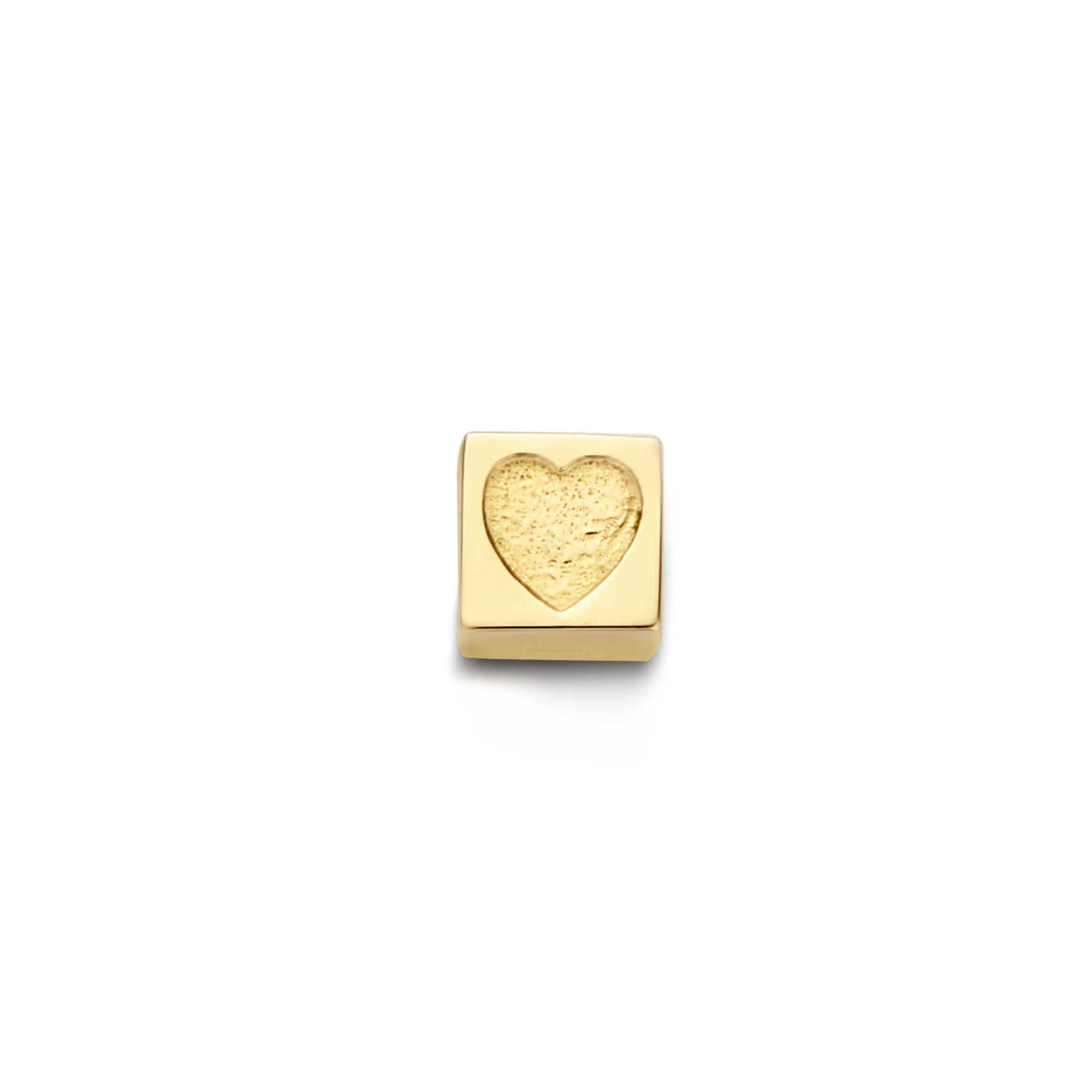 Isabel Bernard Le Carré Felie 14 Carat Golden cube Charm Heart IB350044