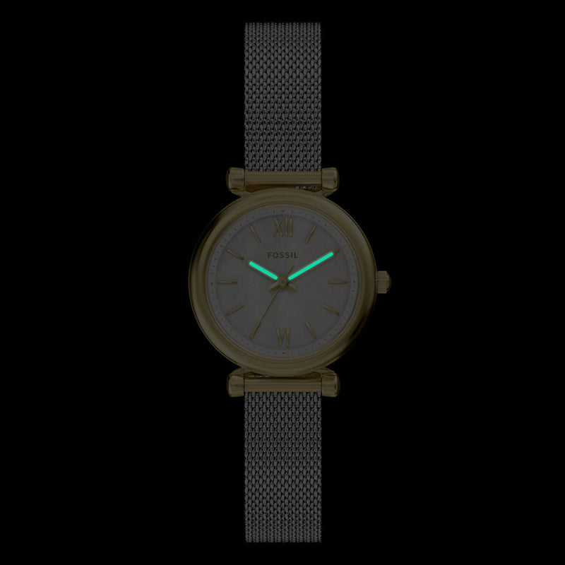 Fossil Carlie Round White Dial Watch ES5463-zoom-