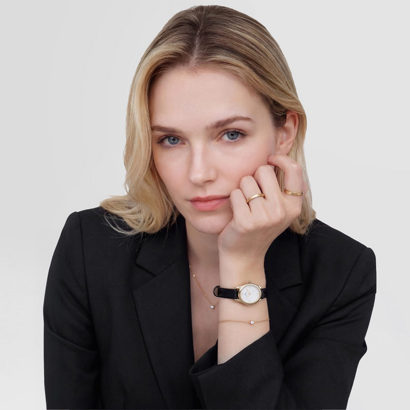 Daniel Wellington Ophelia Mini Black Lizard Doré Montre Femme DW00100890-zoom-
