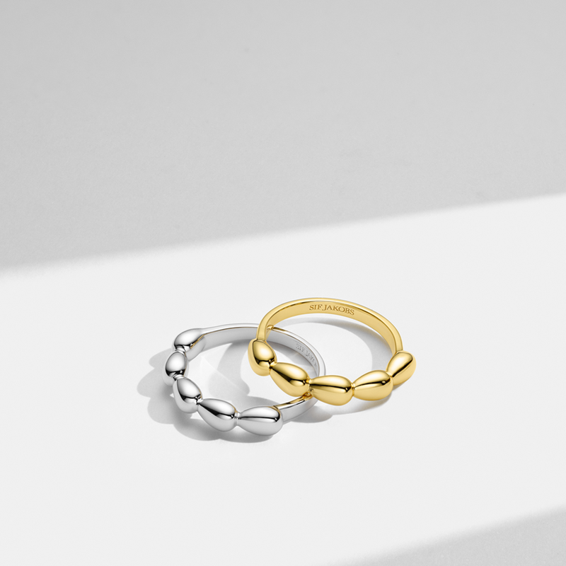 Sif Jakobs Gold Plated Goccia Piccolo Pianura Ring SJ-R2594-YG-54-zoom-