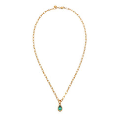 Elli 925 Sterling Silver Link Chain Necklace Gold plated with Quartz 2004-BF-0007907-001