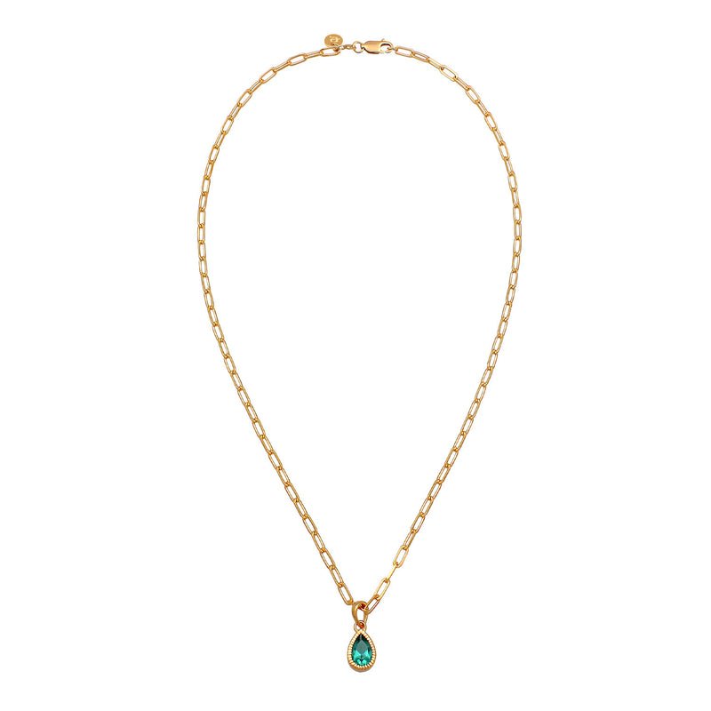 Elli 925 Sterling Silver Link Chain Necklace Gold plated with Quartz 2004-BF-0007907-001-zoom-