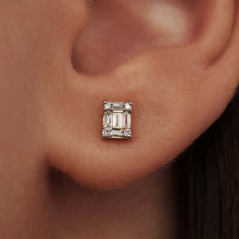 Isabel Bernard De la Paix Maxime puces en or 14 carats avec diamant 0.26 ct IBD360020-zoom-
