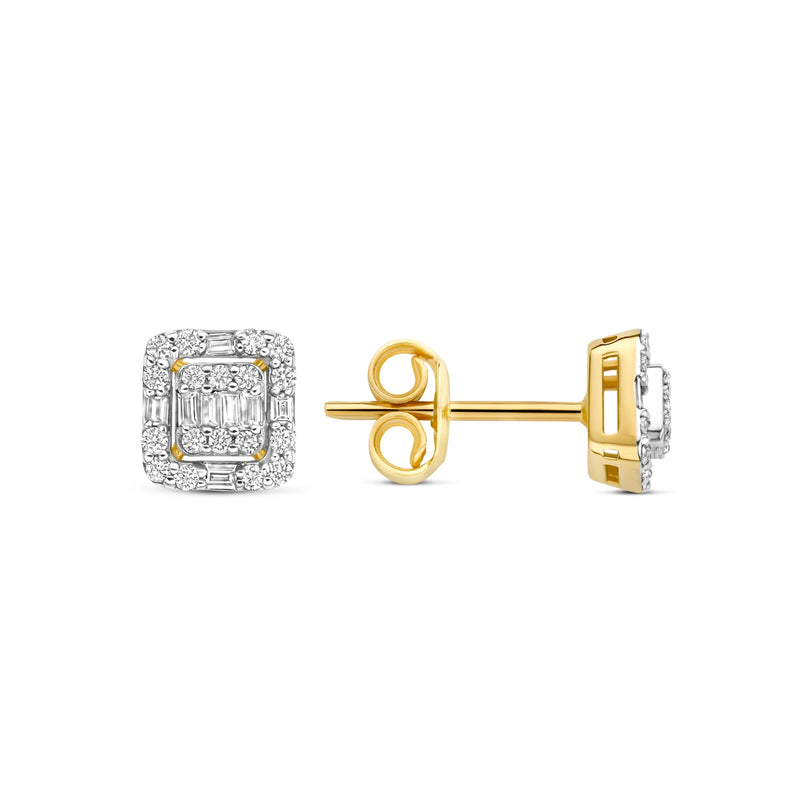 Isabel Bernard De la Paix Elena puces en or 14 carats avec diamant 0.25 ct IBD360032-zoom-